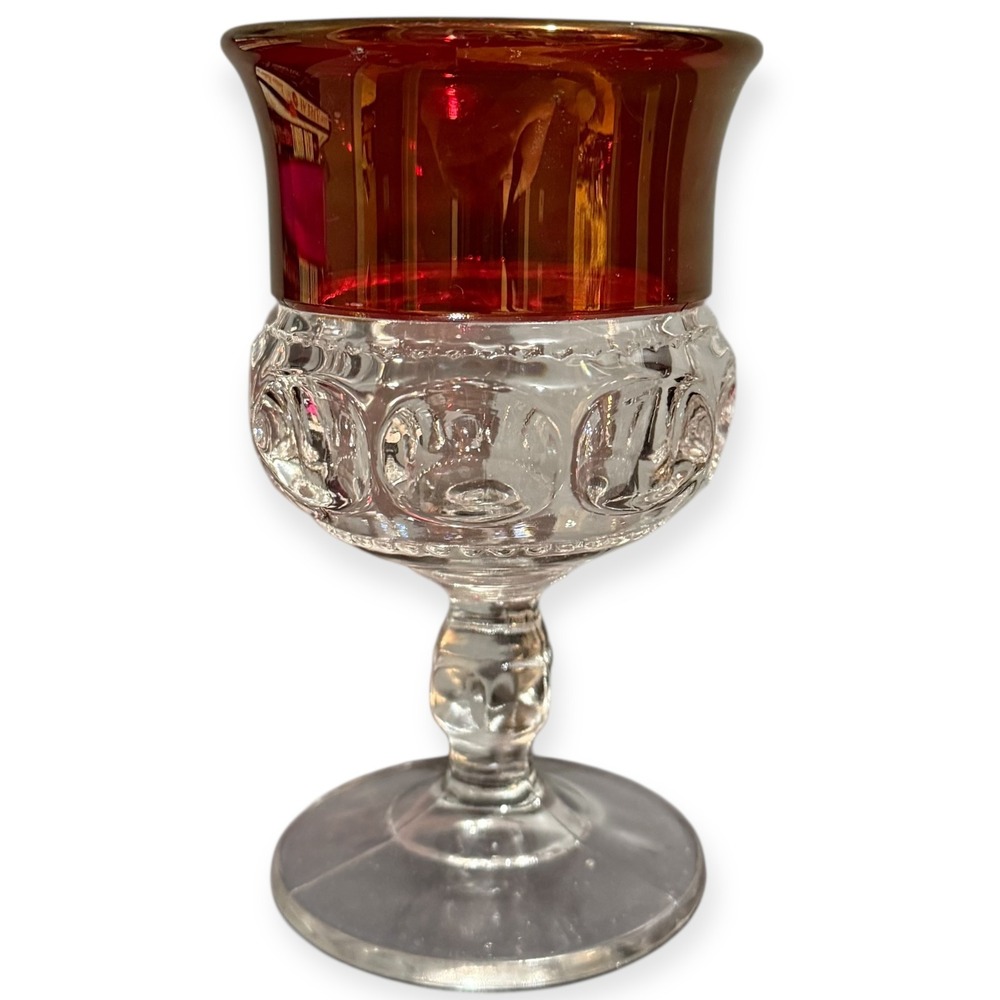 Vintage Tiffin Franciscan‎ Ruby Red Kings Crown Goblet